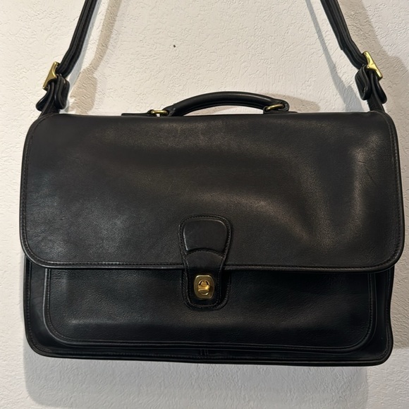 COPY - Vintage COACH 5180 Metropolitan Black Leather Brief Bag - Picture 1 of 16